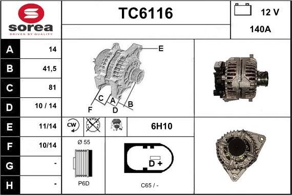 Sera TC6116 - Ģenerators adetalas.lv