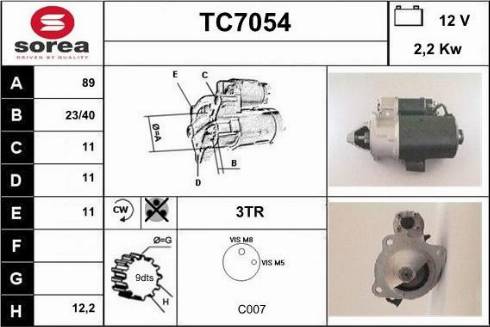 Sera TC7054 - Starteris adetalas.lv