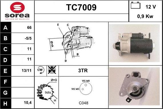 Sera TC7009 - Starteris adetalas.lv