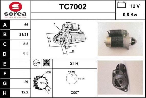 Sera TC7002 - Starteris adetalas.lv