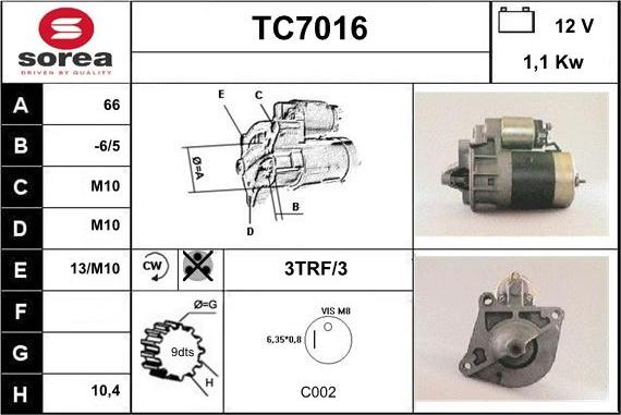 Sera TC7016 - Starteris adetalas.lv