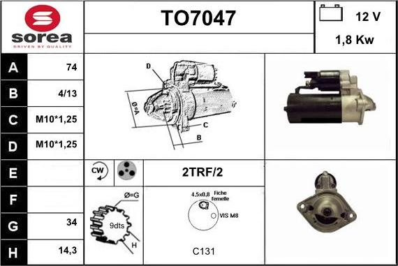 Sera TO7047 - Starteris adetalas.lv