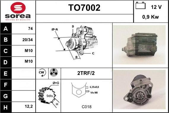 Sera TO7002 - Starteris adetalas.lv