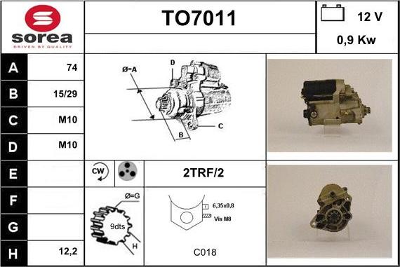 Sera TO7011 - Starteris adetalas.lv