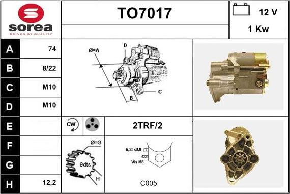 Sera TO7017 - Starteris adetalas.lv