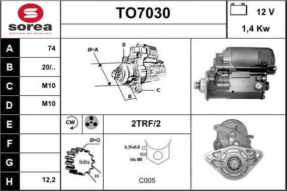 Sera TO7030 - Starteris adetalas.lv