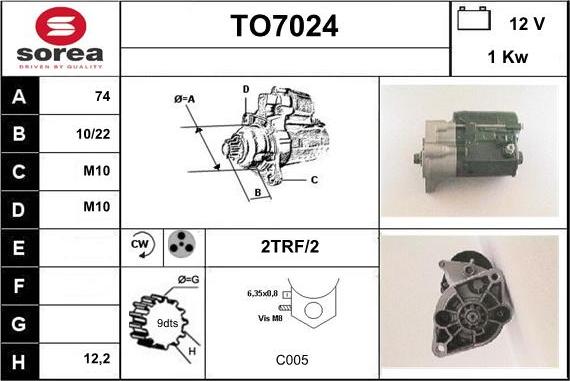 Sera TO7024 - Starteris adetalas.lv