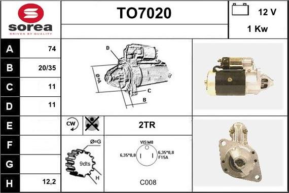 Sera TO7020 - Starteris adetalas.lv