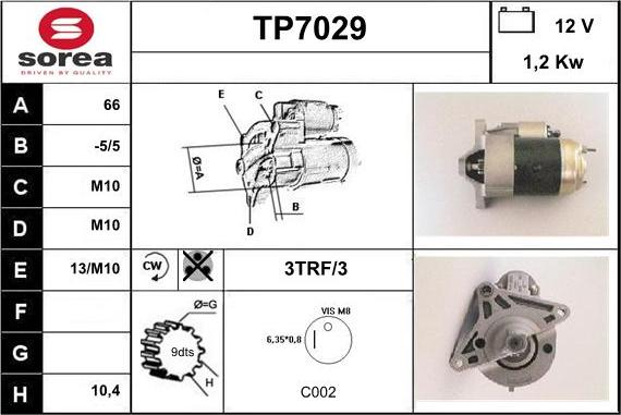 Sera TP7029 - Starteris adetalas.lv