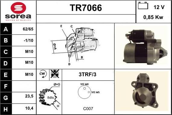 Sera TR7066 - Starteris adetalas.lv