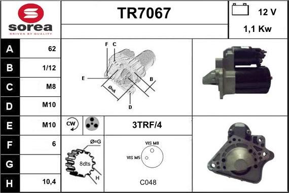 Sera TR7067 - Starteris adetalas.lv