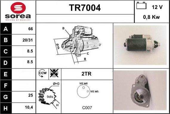 Sera TR7004 - Starteris adetalas.lv