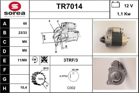 Sera TR7014 - Starteris adetalas.lv