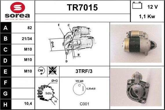 Sera TR7015 - Starteris adetalas.lv