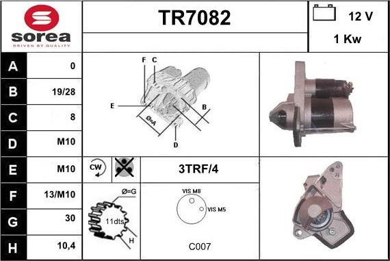 Sera TR7082 - Starteris adetalas.lv