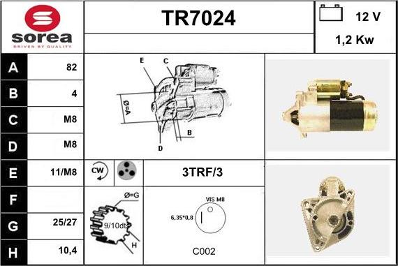 Sera TR7024 - Starteris adetalas.lv