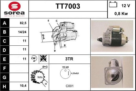 Sera TT7003 - Starteris adetalas.lv