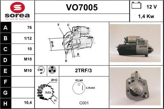 Sera VO7005 - Starteris adetalas.lv