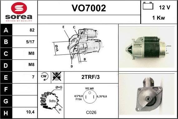 Sera VO7002 - Starteris adetalas.lv