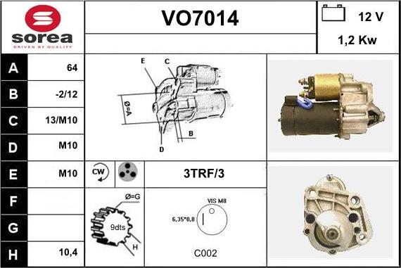 Sera VO7014 - Starteris adetalas.lv