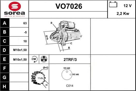 Sera VO7026 - Starteris adetalas.lv