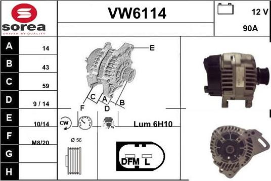 Sera VW6114 - Ģenerators adetalas.lv