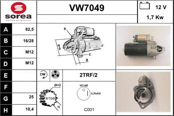 Sera VW7049 - Starteris adetalas.lv