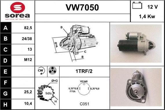 Sera VW7050 - Starteris adetalas.lv