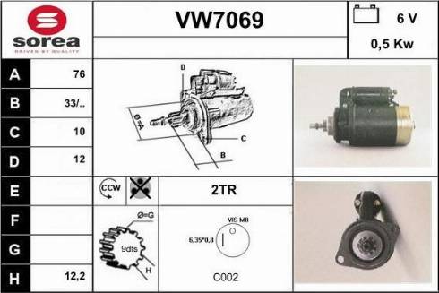 Sera VW7069 - Starteris adetalas.lv