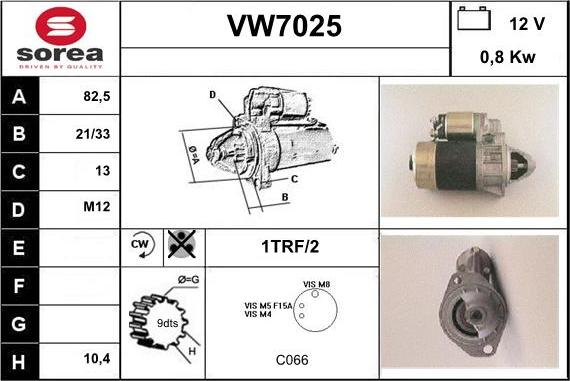 Sera VW7025 - Starteris adetalas.lv