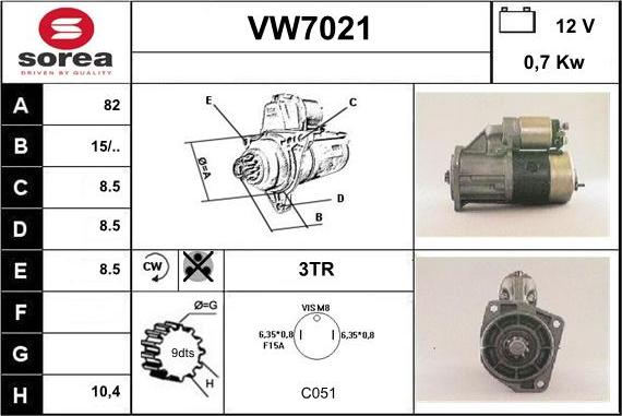 Sera VW7021 - Starteris adetalas.lv