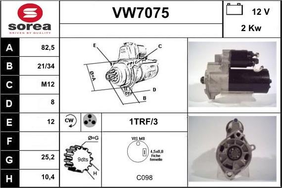 Sera VW7075 - Starteris adetalas.lv