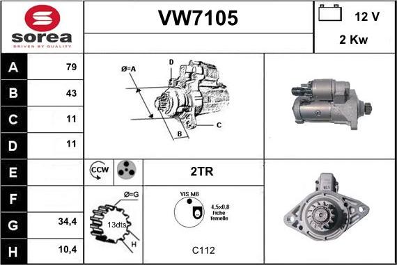 Sera VW7105 - Starteris adetalas.lv