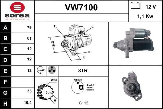 Sera VW7100 - Starteris adetalas.lv