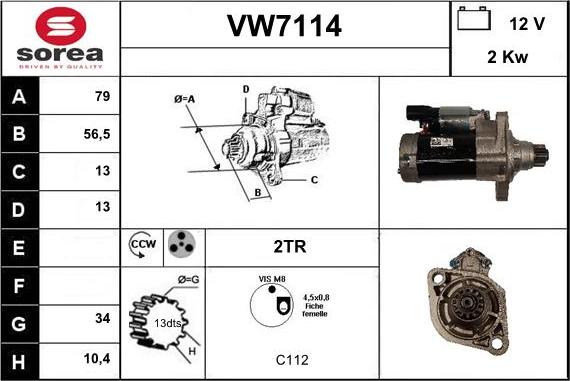 Sera VW7114 - Starteris adetalas.lv