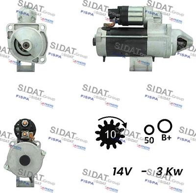 Sidat S12BH0663A2 - Starteris adetalas.lv