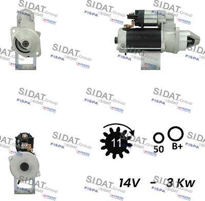 Sidat S12BH0290A2 - Starteris adetalas.lv