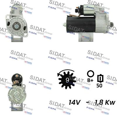 Sidat S12BH0255A2 - Starteris adetalas.lv