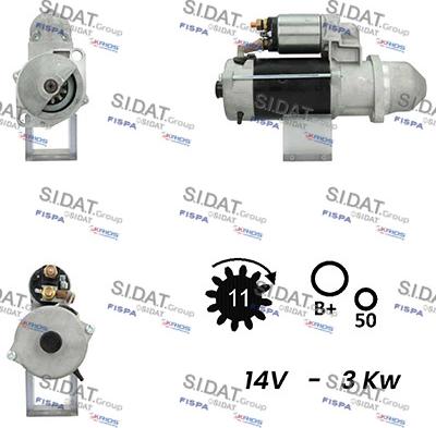 Sidat S12BH0701A2 - Starteris adetalas.lv