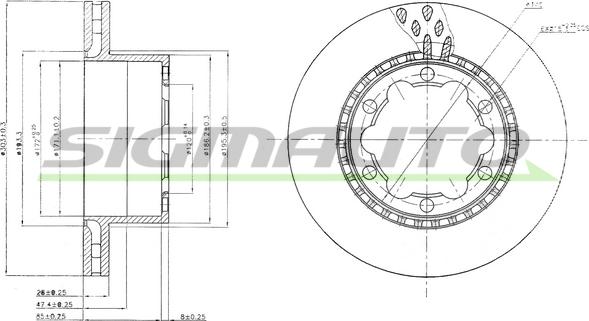 SIGMAUTO DB0312V - Bremžu diski adetalas.lv