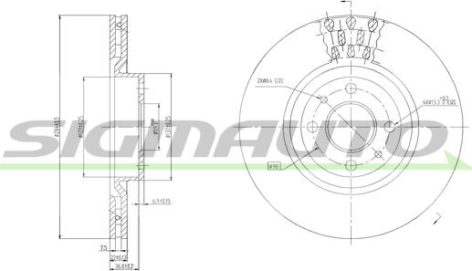 SIGMAUTO DBA220V - Bremžu diski adetalas.lv