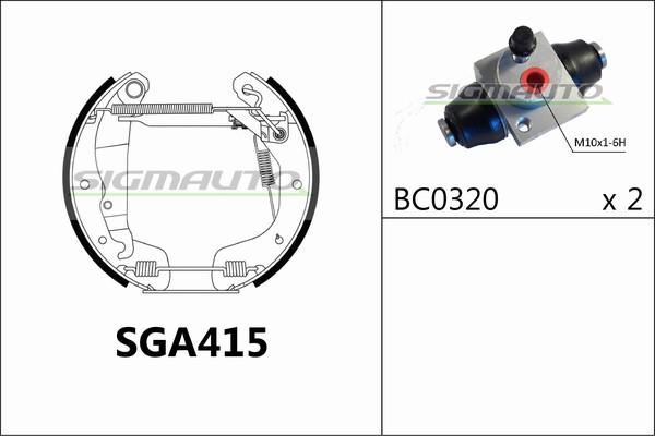 SIGMAUTO SGA415 - Bremžu loku komplekts adetalas.lv
