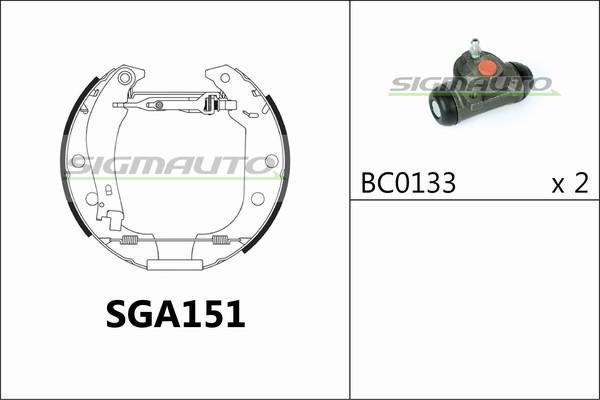 SIGMAUTO SGA151 - Bremžu loku komplekts adetalas.lv