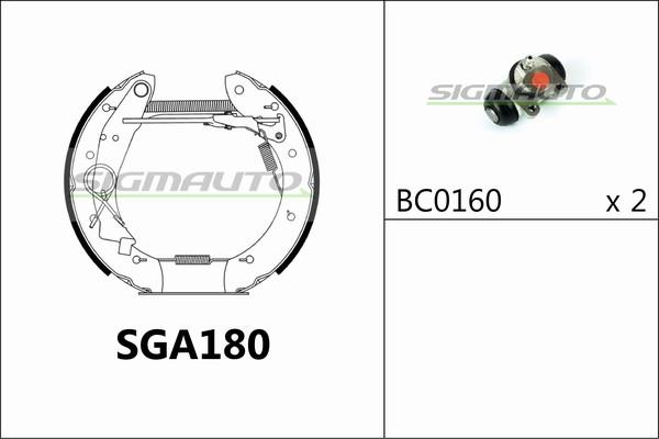 SIGMAUTO SGA180 - Bremžu loku komplekts adetalas.lv