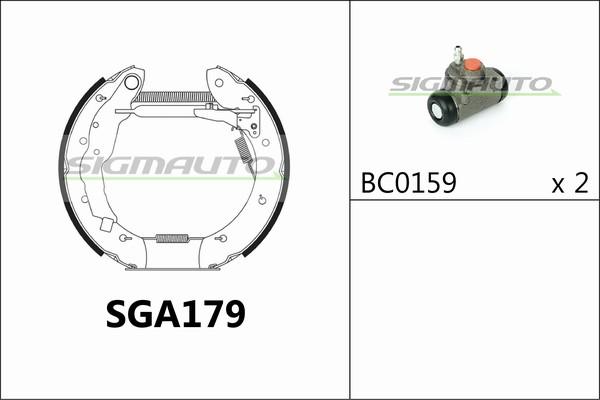 SIGMAUTO SGA179 - Bremžu loku komplekts adetalas.lv