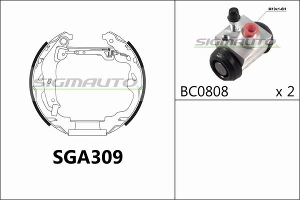 SIGMAUTO SGA309 - Bremžu loku komplekts adetalas.lv