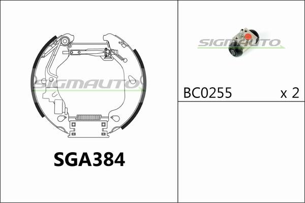 SIGMAUTO SGA384 - Bremžu loku komplekts adetalas.lv