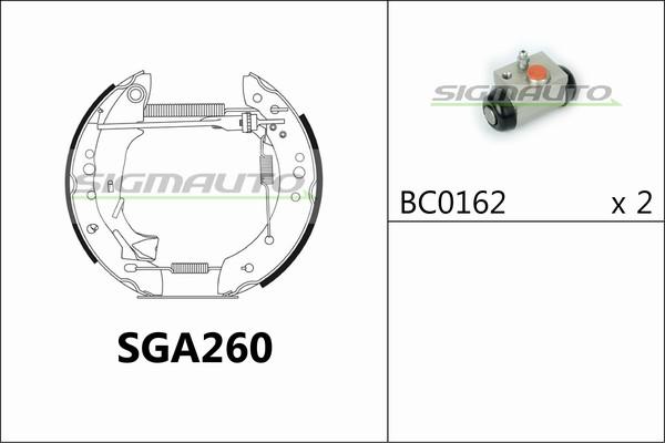 SIGMAUTO SGA260 - Bremžu loku komplekts adetalas.lv