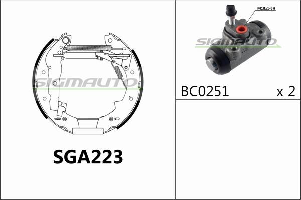 SIGMAUTO SGA223 - Bremžu loku komplekts adetalas.lv