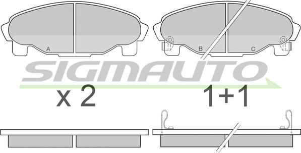 SIGMAUTO SPA601 - Bremžu uzliku kompl., Disku bremzes adetalas.lv
